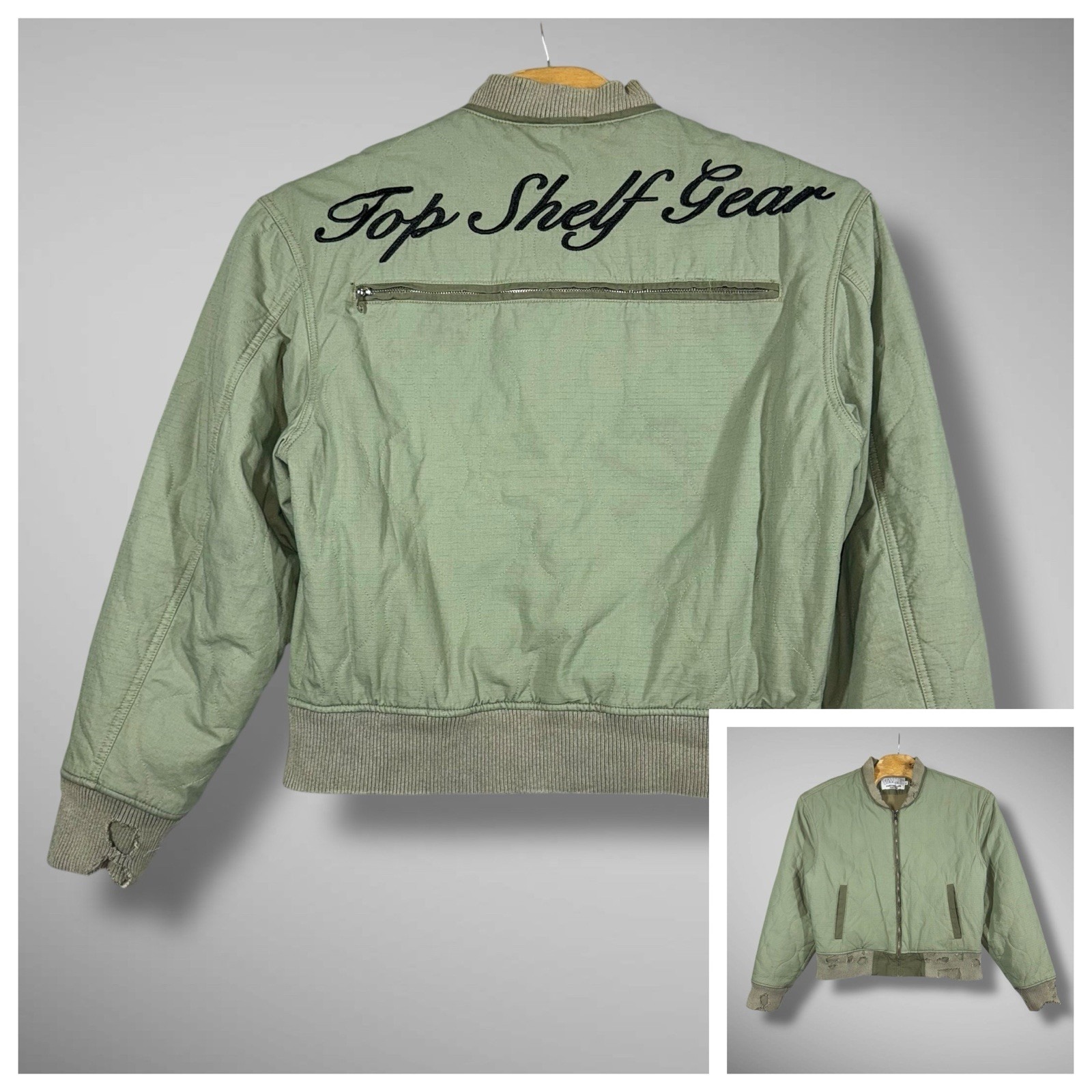 Vale Forever Jacket Adult Xl Authentic Green Ripstop Distressed Quilted Rare